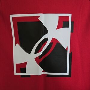 Under Armour Youth Large Red Long Sleeve Tee With UA Logo On Chest EUC